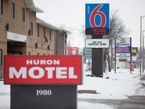 A line of motels on Huron Church Road in Windsor are shown in this February 2018 file photo.