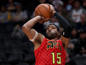 Vince Carter of the Atlanta Hawks puts up a shot against the Denver Nuggets in the first quarter at the Pepsi Center on Nov. 15, 2018 in Denver, Colorado.