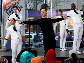 Hugh Jackman performs on NBC's 'Today' Show at Rockefeller Plaza on Dec. 04, 2018 in New York City.