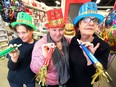 The Party Warehouse workers Jodi Baughnan, left, Melanie Harding and Pat Chamko greet customers at their Walker Road location on Dec. 28, 2018. Outside of Halloween, New Year's is the busiest time of the year for people in the party supply business.