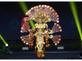 Marta Stepien, Miss Canada 2018 walks on stage during the 2018 Miss Universe national costume presentation in Chonburi province on December 10, 2018.