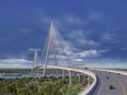 A design concept drawing for the Gordie Howe International Bridge.