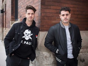 Justin Tessier (left) and Tarek Jafar from the Windsor rock duo The Blue Stones are photographed downtown on Dec. 4, 2018. This year has been a breakthrough time for the two-man band, with major label support, international tour dates, and widespread acclaim for their new full-length album, Black Holes.