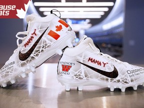 A pair of Tyrone Crawfords spikes will be auctioned off as part of the NFL's "My Cause, My Cleats" to Support Local Windsor Early Years Family Centre.