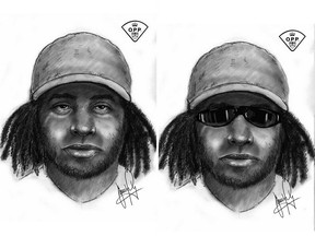 Composite sketches of a suspicious man who Leamington OPP say has reportedly approached one teenage female on three separate occasions over the past month during her walks home.