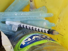 A view inside a public sharps disposal station at the Windsor Essex Community Health Centre in September 2017.