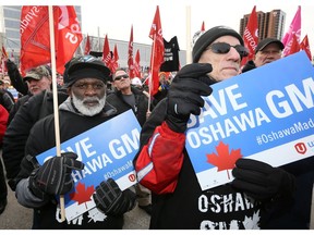 The riverfront across from General Motors world headquarters in Detroit was packed as protesters from across the province came to Windsor on Jan. 11, 2019, to rally in support of Unifor workers at the Oshawa Assembly Plant, slated for closure by GM.