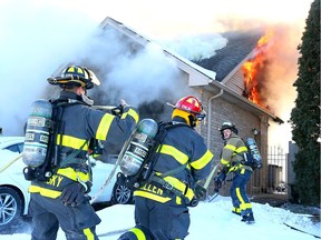 Windsor firefighters arrived at 9765 Menard Street and were faced with heavy smoke and flames. The owner of the home escaped but was taken to hospital.