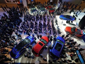 The NAIAS Car of the Year press conference is seen during day one of the 2019 The North American International Auto Show on Jan. 14, 2019 at the Cobo Center in Detroit.