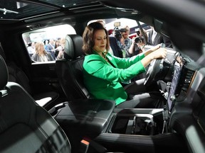 Gretchen Whitmer was the newley elected governor of Michigan at the last   North American International Auto Show, held in January 2019 at the Cobo Center in Detroit. She is seen touring the show on Jan. 15, 2019.
