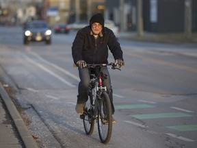 Active transportation, like this cyclist is shown doing along a bike lane as he travels west on Seminole Street near Walker Road on Jan. 16, 2019, is something Windsor wants to see its citizens doing a lot more. City council will soon debate a plan of attack.