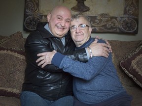 "Guardian angel." Vets Cab driver Doumit Nassar, left, meets stroke victim Dan Chemello on Jan. 7, 2019, for the first time since Nassar stopped to help a motorist and then drove him home. Neither man knew at the time that Chemello was experiencing a stroke.