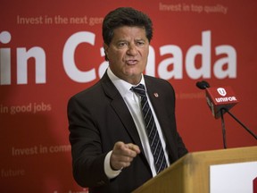 'Deeply disappointed.' Unifor national president Jerry Dias speaks to the media at the Unifor Local 444/200 Hall in Windsor on Jan. 8, 2019, following a meeting with General Motors executives in Detroit to discuss the future of GM's Oshawa Assembly Plant.