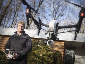 Devon Pastorius, owner of Pastorius Media, is pictured with his drone on Jan. 11, 2019.