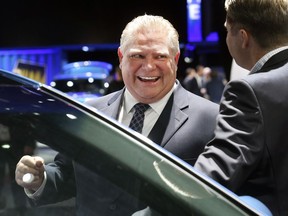 Ontario Premier Doug Ford is shown on Monday, Jan. 14, 2019, at the North American International Auto Show in Detroit.