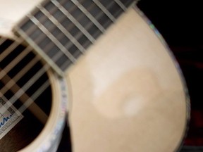 An acoustic guitar.