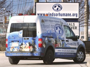 An employee with the Windsor Essex County Humane Society pulls out of the organization's location on Provincial Road in one of the animal rescue and relief vehicles on Thursday, January 3, 2019.
