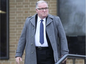 Former Kingsville fire chief Bob Kissner is shown exiting the Superior Court of Justice building in Windsor on Jan. 7, 2019.