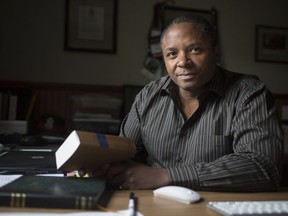LaSalle town councillor Mike Akpata in his home office on Jan. 9, 2019. Council has decided to opt out of the province's licences for cannabis retail stores. Akpata was one of only two council members who voted to opt in.