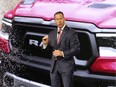 Reid Bigland, Head of Ram for Fiat Chrysler Automobiles speaks on Monday, Jan. 14, 2019, at the North American International Auto Show in Detroit, where he unveiled the 2019 heavy duty Ram trucks.