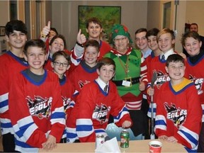 Members of a peewee hockey team, the Tecumseh Red Blueberries, are hoping to win the Good Deeds Cup and donate $100,00 to Hospice.