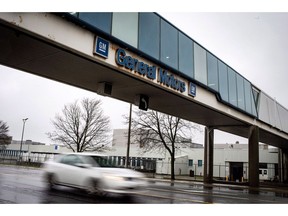 The Oshawa General Motors car assembly plant is seen in Oshawa, Ont., Monday Nov 26 , 2018. Unifor's Quebec director Renaud Gagne is calling on Prime Minister Justin Trudeau to follow in Ontario Premier Doug Ford's footsteps by pledging support for General Motors workers faced with a looming plant closure.