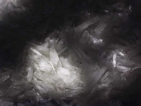 A 2009 file photo showing crystal methamphetamine discovered in an illegal laboratory in northern Mexico.
