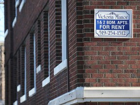 A 'For Rent' sign in Windsor on Jan. 4, 2019.