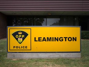 The sign at the Leamington OPP detachment is shown in this 2017 file photo.