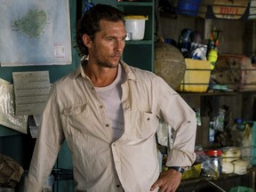 This image released by Aviron Pictures shows Matthew McConaughey in a scene from "Serenity."