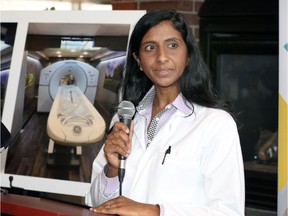 Dr. Sindu Kanjeekal, chief of oncology at Windsor Regional Hospital, talks Feb. 12, 2019, about the importance of having a local PET/CT scanner.