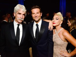 Sam Elliott, Bradley Cooper and Lady Gaga at The Beverly Hilton Hotel on Nov. 29, 2018 in Beverly Hills, Calif. (Jerod Harris/Getty Images for American Cinematheque)