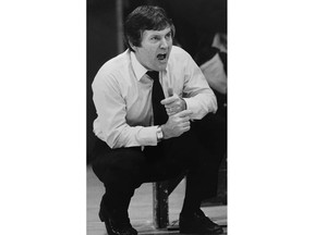 W.D. Lowe senior boys basketball coach Gerry Brumpton is shown during a game on January 26, 1984.