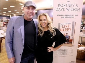 Dave and Kortney Wilson, stars of HGTV's Masters of Flip series are shown at Indigo at Devonshire Mall on Saturday, February 16, 2019, during a presentation and book signing.