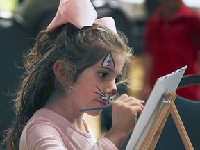 Sofia Lazar, 5, does some painting at The Canadian Mental Health Association Sole Focus Celebration event on Sunday, February 10, 2019, at the Roseland Curling Club in Windsor.