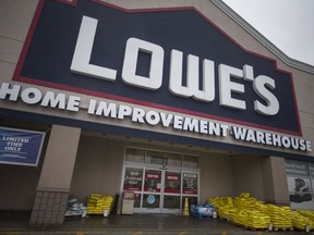 The exterior of Lowe's Home Improvement Wharehouse on Provincial Rd., is seen on Feb. 4, 2019.