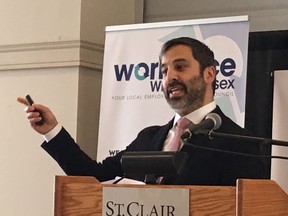 Noah Tepperman was a guest speaker at the Workforce WindsorEssex summit on an aging workforce Wednesday, Feb. 20, 2019 at the St. Clair College Centre for the Arts.