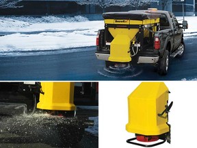 Advertising images for a SnowEx brand salt spreader, similar to the one stolen from the back of a pickup truck in LaSalle between Jan. 31 and Feb. 5, 2019.