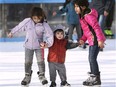 A trio of youngsters are shown out on the ice at the 4th annual Newcomers Skate at  Charles Clark Square  on Saturday, February 2, 2019.