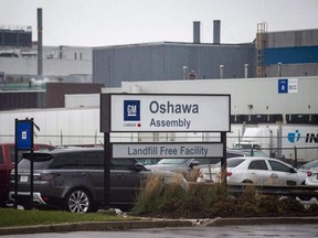 The Oshawa General Motors car assembly plant is shown in Oshawa, Ont., Monday, Nov 26, 2018.