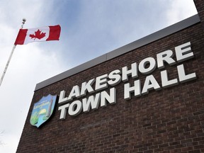 Lakeshore Town Hall on Notre Dame Street in downtown Belle River.  Town part-time workers are on strike.