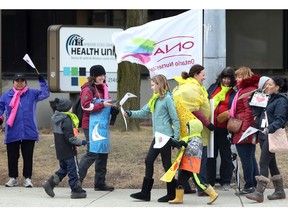 Hundreds attended the Ontario Nurses Association rally in front of the Windsor-Essex County Health Unit on March 15, 2019.
