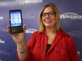 Alena Sleziak, 311 Call Centre Manager for the City of Windsor, is shown at a press conference on Friday, March 1, 2019, at City Hall. The city unveiled an App that allows residents to report a variety of different municipal issues.