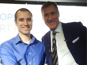 Mason Leschyna
president of the newly formed  People's Party of Canada Essex Riding Association, is seen in this submitted photo with party Leader Maxime Bernier.