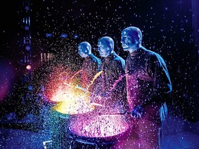 Blue Man Group in a 2015 promotional image.