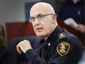 Windsor Police Chief Al Frederick is shown during a Windsor Police Services Board meeting on Thursday, March 21, 2019.