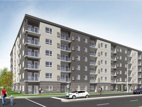 An artist's rendering by Baird AE Windsor shows the 147-unit residential project by Piroli Group Developments to be built at 850 Wyandotte St. W.