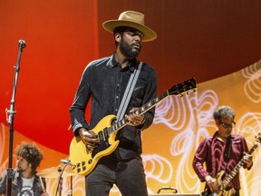 FILE - This Nov. 5, 2017 file photo shows Gary Clark Jr. performing at the Summit LA17 in Los Angeles. Clark confronts racism with his new album "This Land."