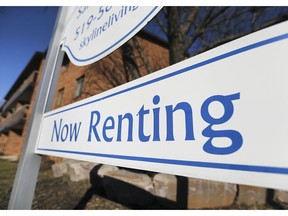 Rentals are becoming more expensive in Windsor, but the city remains more affordable than most Canadian cities. In this Jan. 4, 2019, file photo, a "now renting" sign is shown at an apartment complex on Sandwich Street in Windsor.