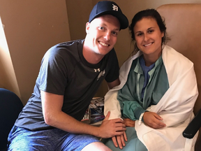 Kyle Flood, left, and Brittney Seville, who is battling brain cancer, are benefiting from a GoFundMe online fundraiser that has raised more than $55,000 in days.